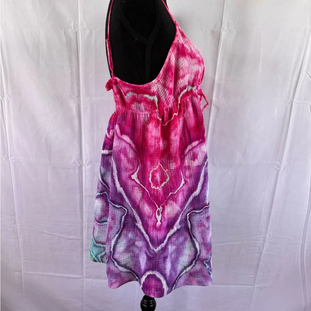 Hand dyed Woman’s Plunge Front  Coverup - Picture 3 of 9